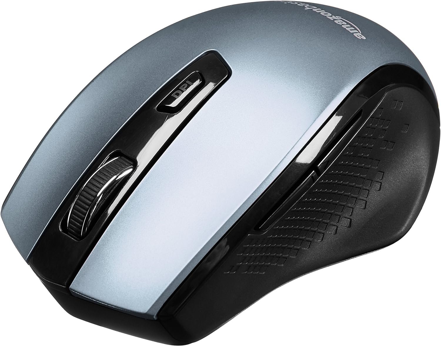 Amazon Basics Ergonomic 2.4 GHz Wireless Optical Mouse, DPI adjustable, Compatible with PC, Mac, Laptop - Black