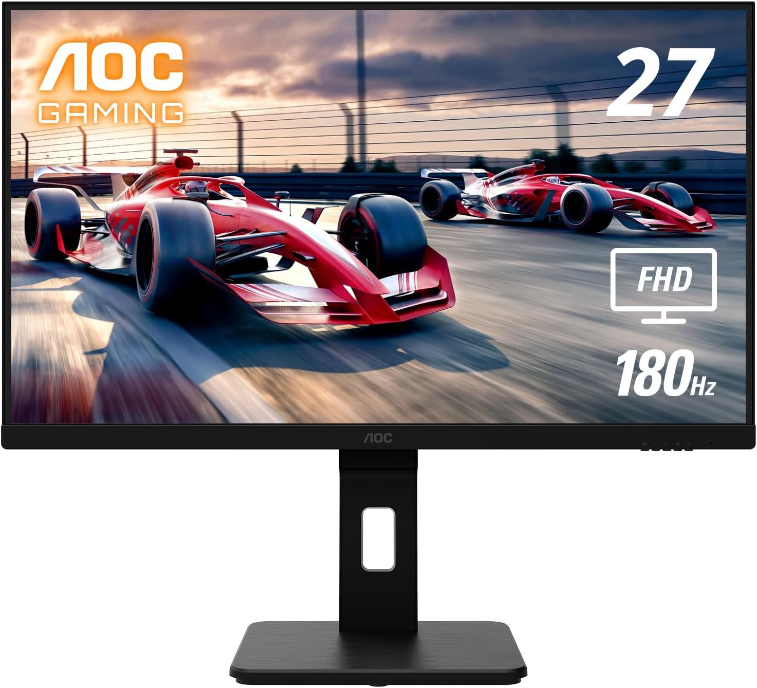 AOC 27G15 27 Gaming Monitor, Full HD 1920x1080, 180Hz 1ms, 1x HDMI 2.0, 1x Display Port, AMD FreeSync, HDR10, Pivot  Height Adjustable, Console Gaming Ready, Xbox PS5 Switch, 3-Year Zero-Bright-Dot