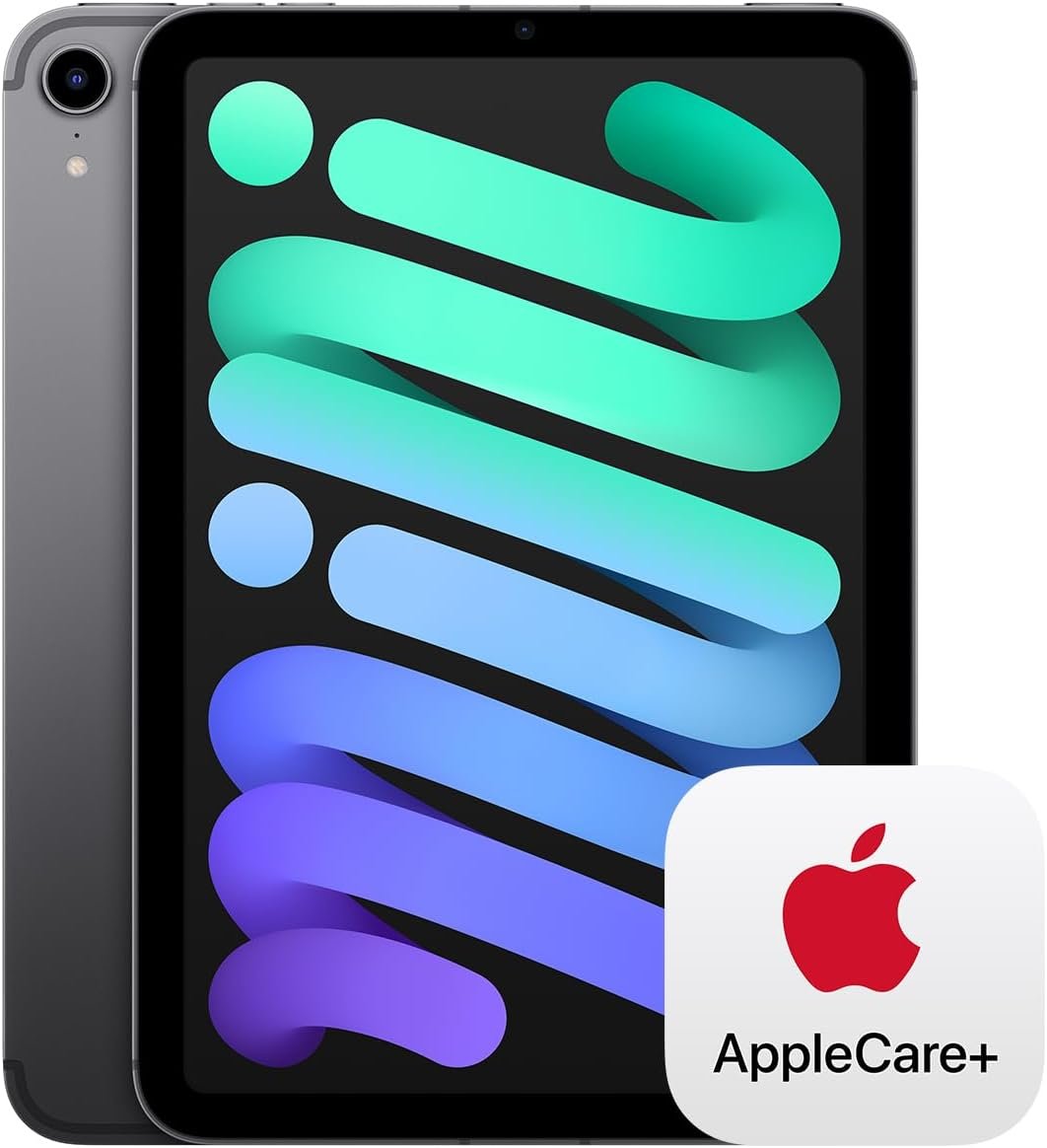 Apple iPad Mini (6th Generation): with A15 Bionic chip, 8.3-inch Liquid Retina Display, 64GB, Wi-Fi 6, 12MP front/12MP Back Camera, Touch ID, All-Day Battery Life – Space Gray