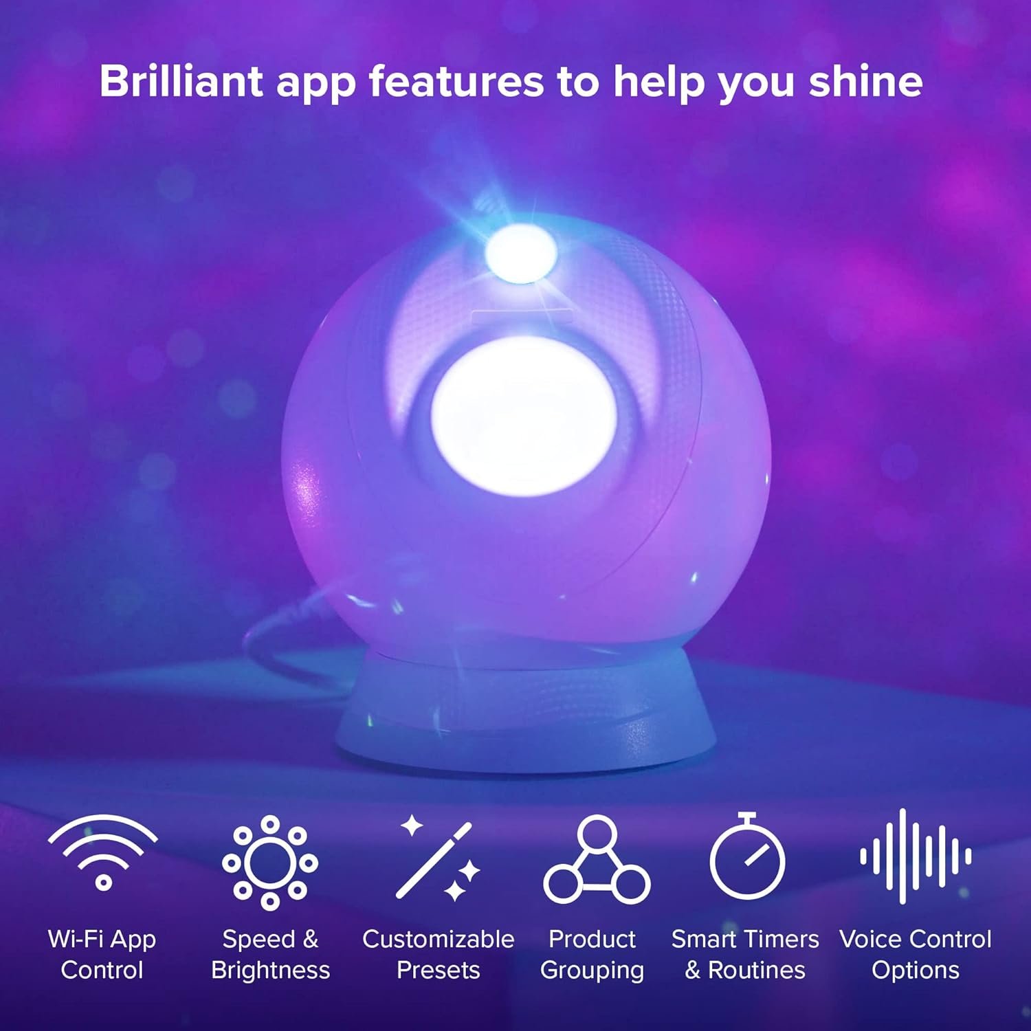 BlissLights Sky Lite Evolve - Star Projector, Galaxy Projector, LED Nebula Lighting, WiFi App, for Meditation, Relaxation, Gaming Room, Home Theater, and Bedroom Night Light Gift (Blue Stars)