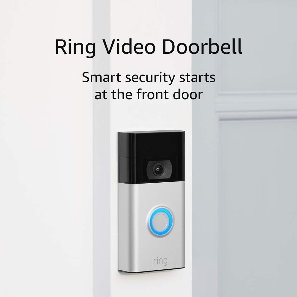 Certified Refurbished Ring Video Doorbell – 1080p HD video, improved motion detection, easy installation – Satin Nickel