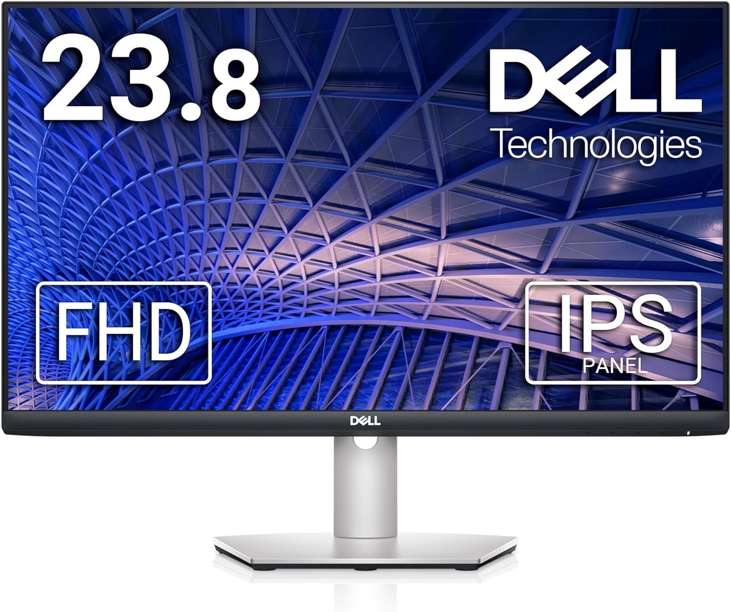 Dell S2421HS Full HD 1920 x 1080, 24-Inch 1080p LED, 75Hz, Desktop Monitor with Adjustable Stand, 4ms Grey-to-Grey Response Time, AMD FreeSync, IPS Technology, HDMI, DisplayPort, Silver, 24.0 FHD