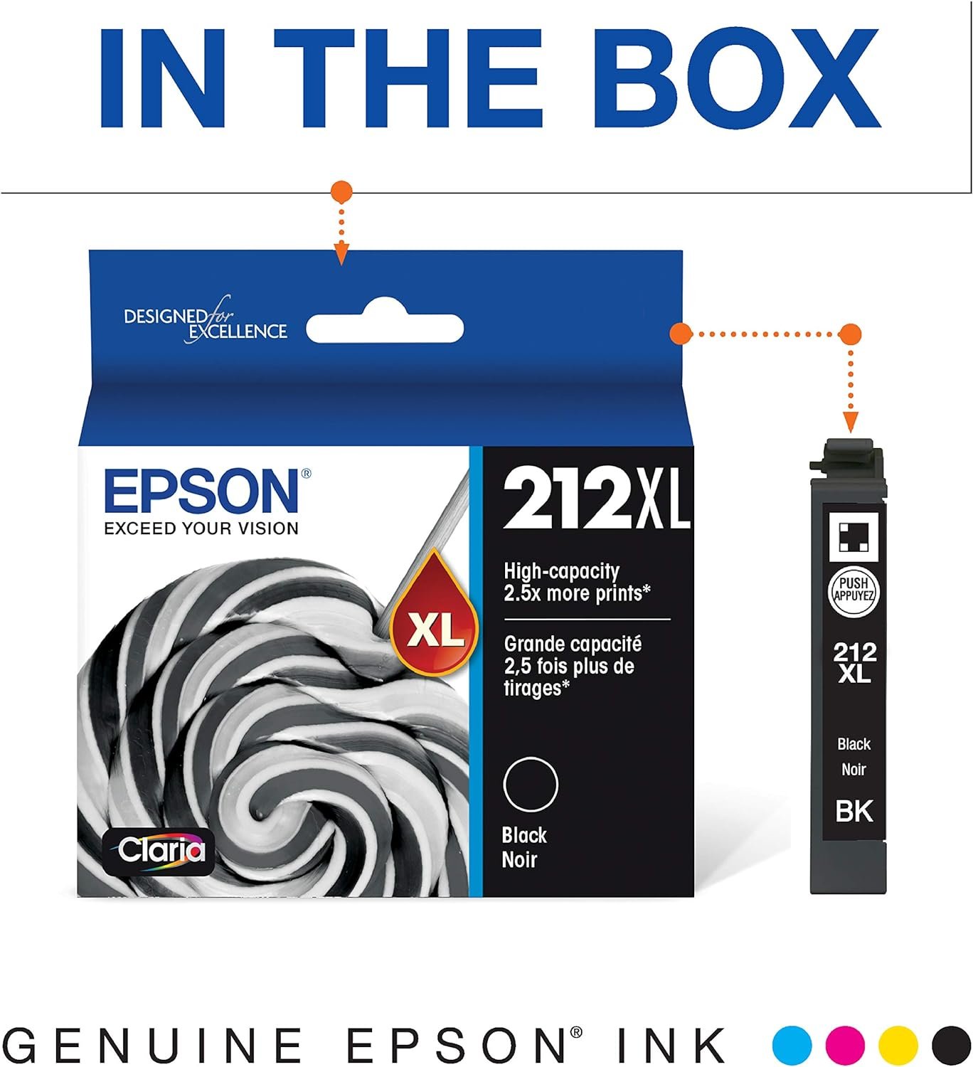 EPSON 212 Claria Ink Standard Capacity Black  Color Cartridge Combo Pack (T212120-BCS) Works with WorkForce WF-2830, WF-2850, Expression XP-4100, XP-4105