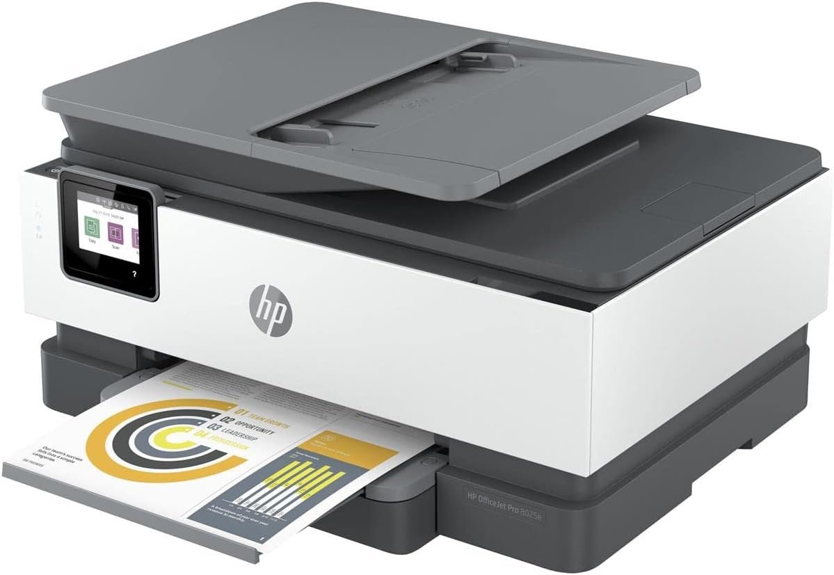 HP OfficeJet Pro 8025e Wireless Color All-in-One Printer with bonus 6 free months Instant Ink with HP+ (1K7K3A), Gray