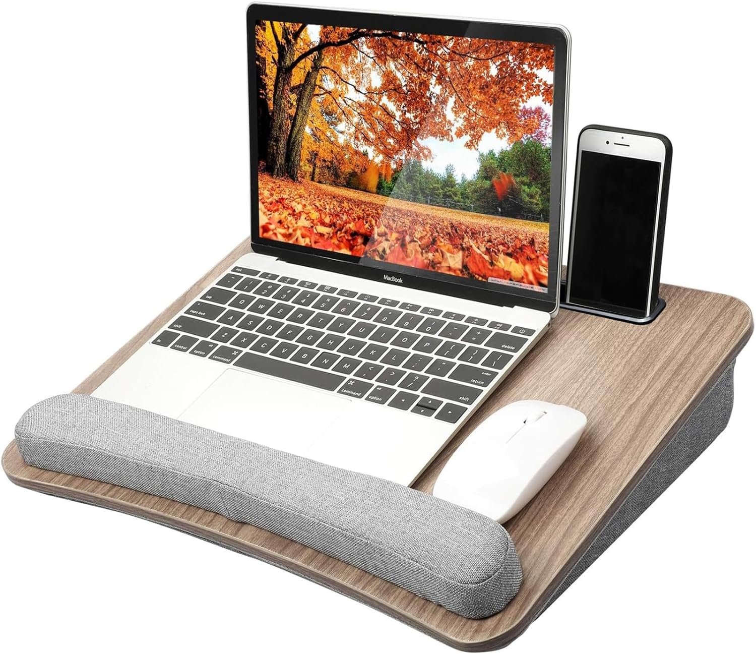 HUANUO Portable Lap Laptop Desk with Pillow Cushion, Fits up to 15.6 inch Laptop, with Anti-Slip Strip  Storage Function for Home Office Students Use as Computer Laptop Stand, Book Tablet