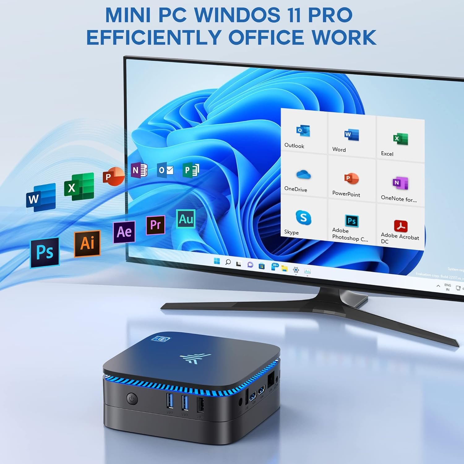 KAMRUI Mini PC, AK1 PRO 12GB RAM 256GB SSD Mini Desktop Computer Intel Celeron N5105 Processor,Quad Core Micro Computer 4K, Support 2.5-inch SSD, 2.4G/ 5.0G WiFi, Gigabit Ethernet, HTPC