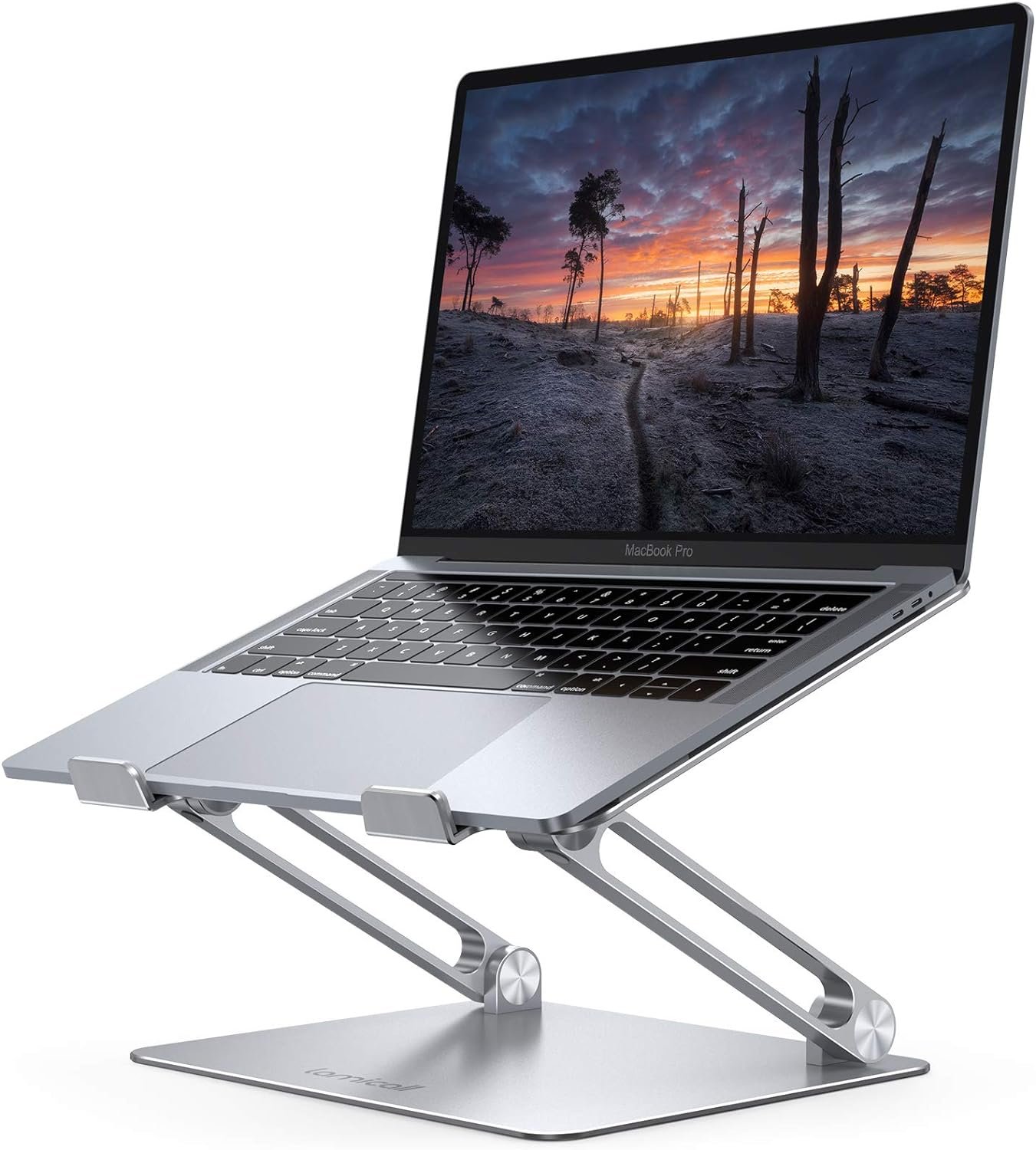 Lamicall Adjustable Laptop Stand, Portable Laptop Riser, Aluminum Laptop Stand for Desk Foldable, Ergonomic Computer Notebook Stand Holder for MacBook Air Pro, Dell XPS, HP (10-17.3) - Silver