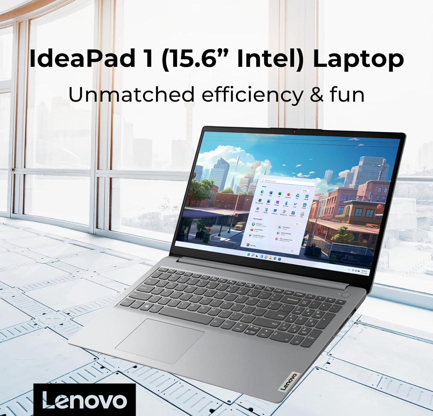 Lenovo IdeaPad 1 Student Laptop, 15.6 FHD Display, Intel Dual Core Processor, 12GB RAM, 512GB SSD + 128GB eMMC, 1 Year Office 365, Wi-Fi 6, Webcam, Bluetooth, SD Card Reader, Windows 11 Home, Grey