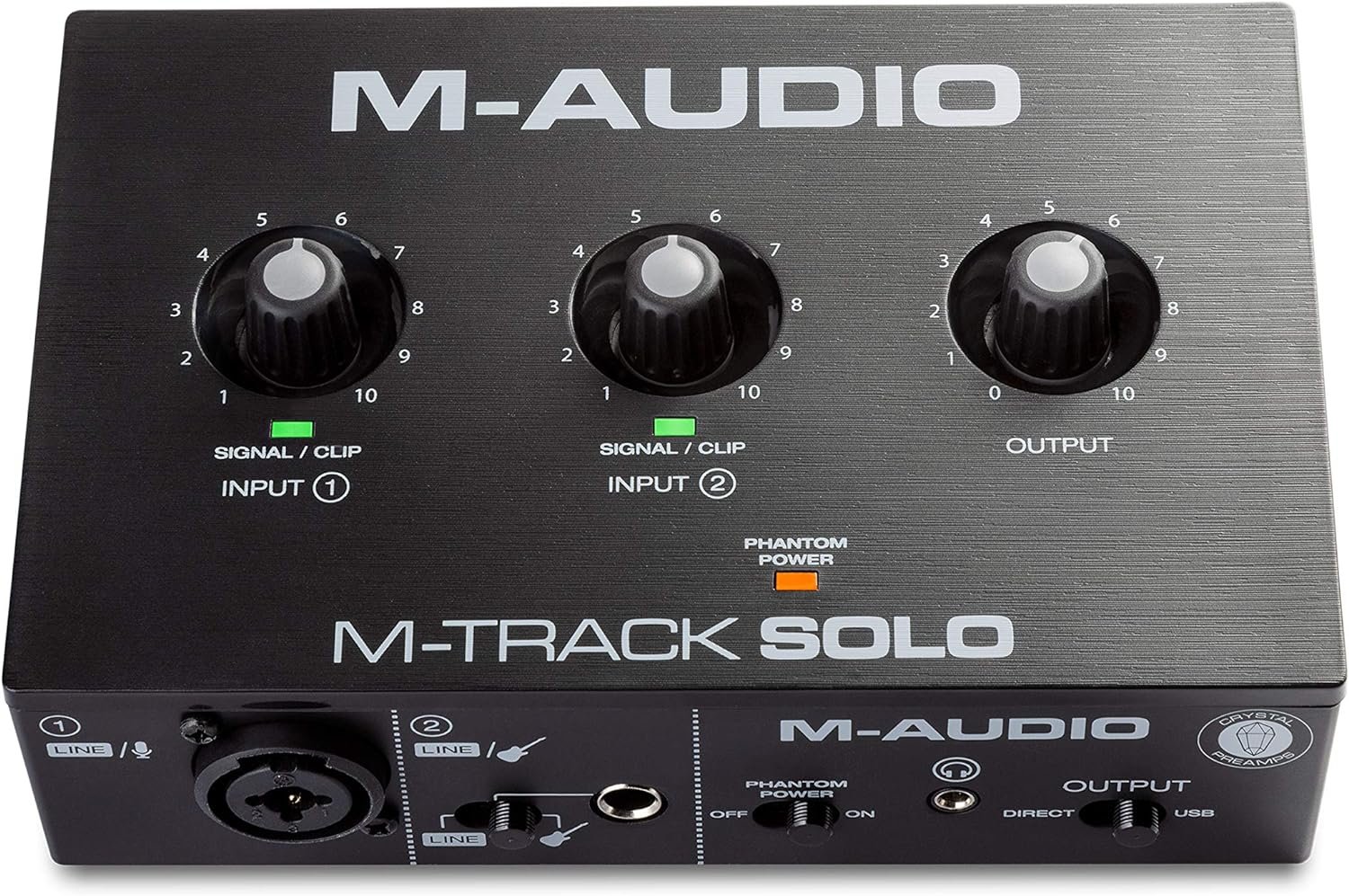 M-Audio M-Track Solo – USB Audio Interface for Recording, Streaming and Podcasting with XLR, Line and DI Inputs, Plus a Software Suite Included