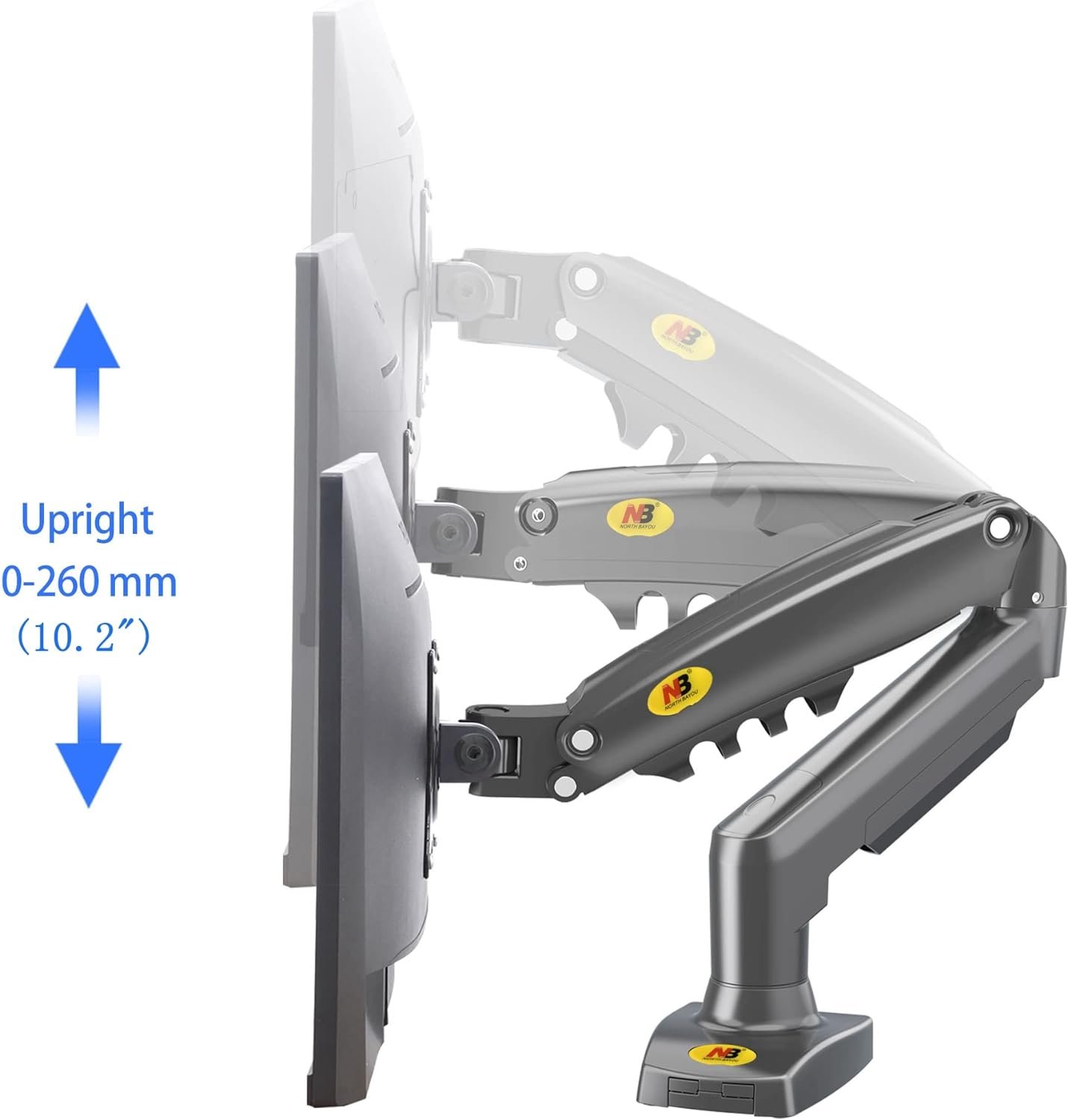 NB North Bayou Monitor Desk Mount Stand Full Motion Swivel Monitor Arm with Gas Spring for 17-30Computer Monitors(Within 4.4lbs to 19.8lbs) F80