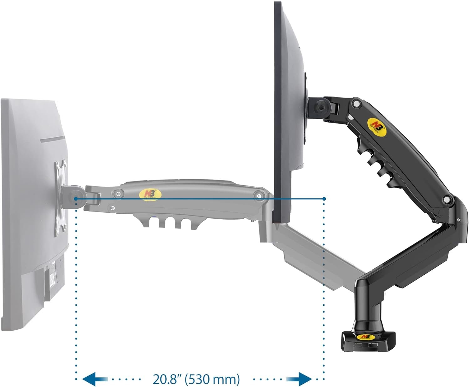 NB North Bayou Monitor Desk Mount Stand Full Motion Swivel Monitor Arm with Gas Spring for 17-30Computer Monitors(Within 4.4lbs to 19.8lbs) F80