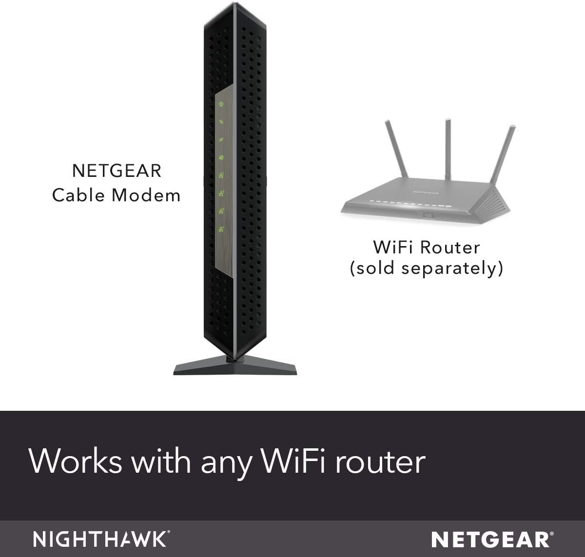 NETGEAR Nighthawk Multi-Gig Cable Modem (CM1100) - Compatible With All Cable Providers Incl. Xfinity, Spectrum, Cox - For Cable Plans Up To 2Gbps – 2 x 1G Ethernet Ports - DOCSIS 3.1