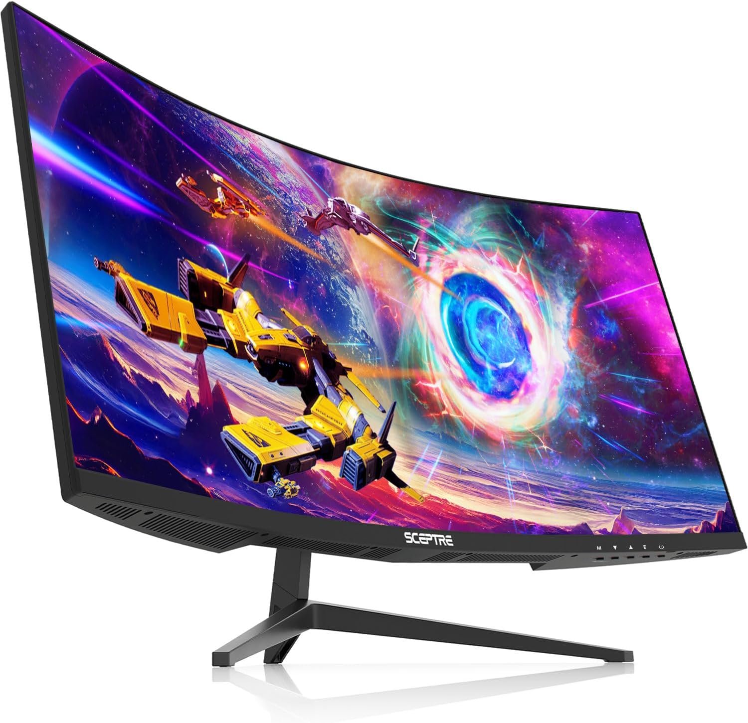 Sceptre 30-inch Curved Gaming Monitor 21:9 2560x1080 Ultra Wide/ Slim HDMI DisplayPort up to 200Hz Build-in Speakers, Metal Black (C305B-200UN1)