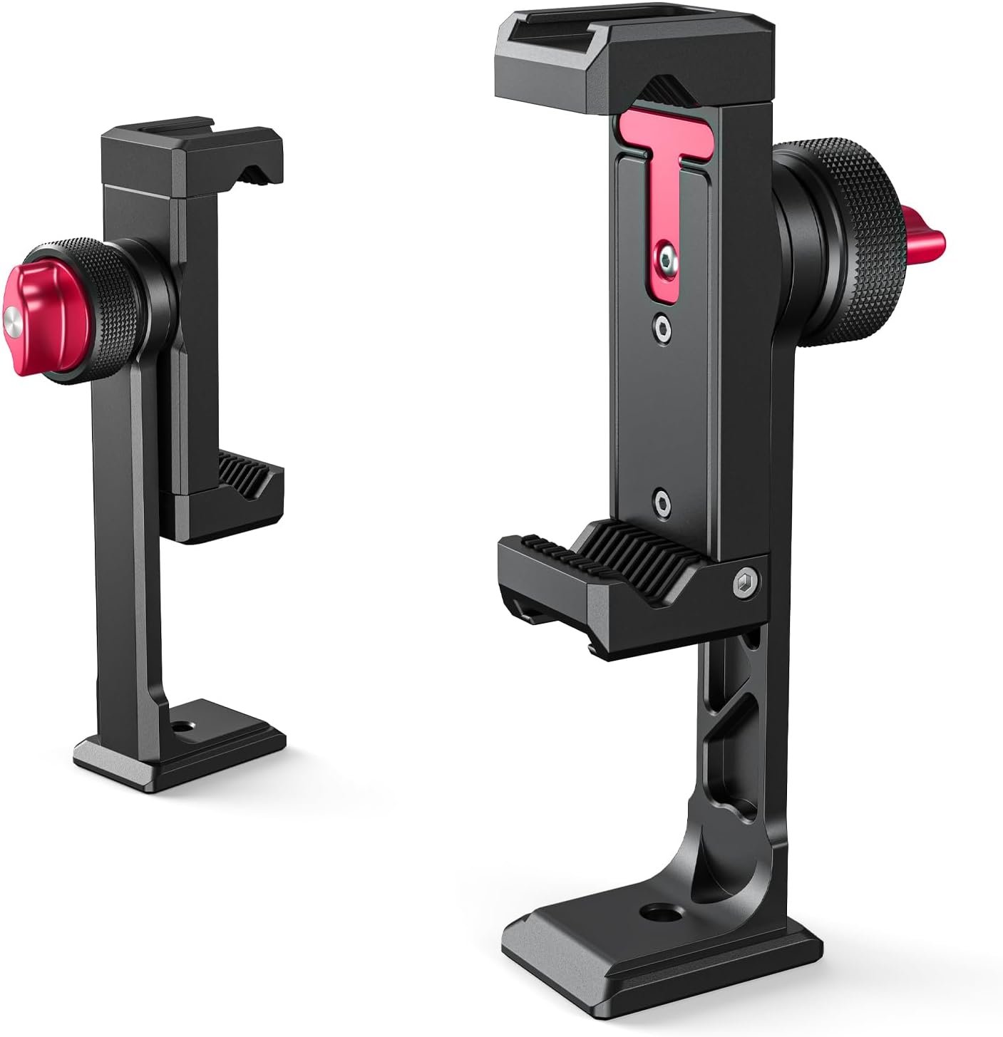 Weilisi Metal Cell Phone Tripod Mount, iPhone Tripod Mount with 2 Cold Shoe, 360° Adjustable, Arca Port Tripod Phone Mount Adapter for iPhone, Samsung, Vlogging, Video Live Streaming