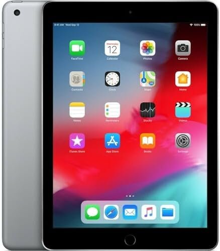 2018 Apple iPad 6th Gen (9.7- inch, Wi-Fi, 128GB)- Space gray (Renewed)