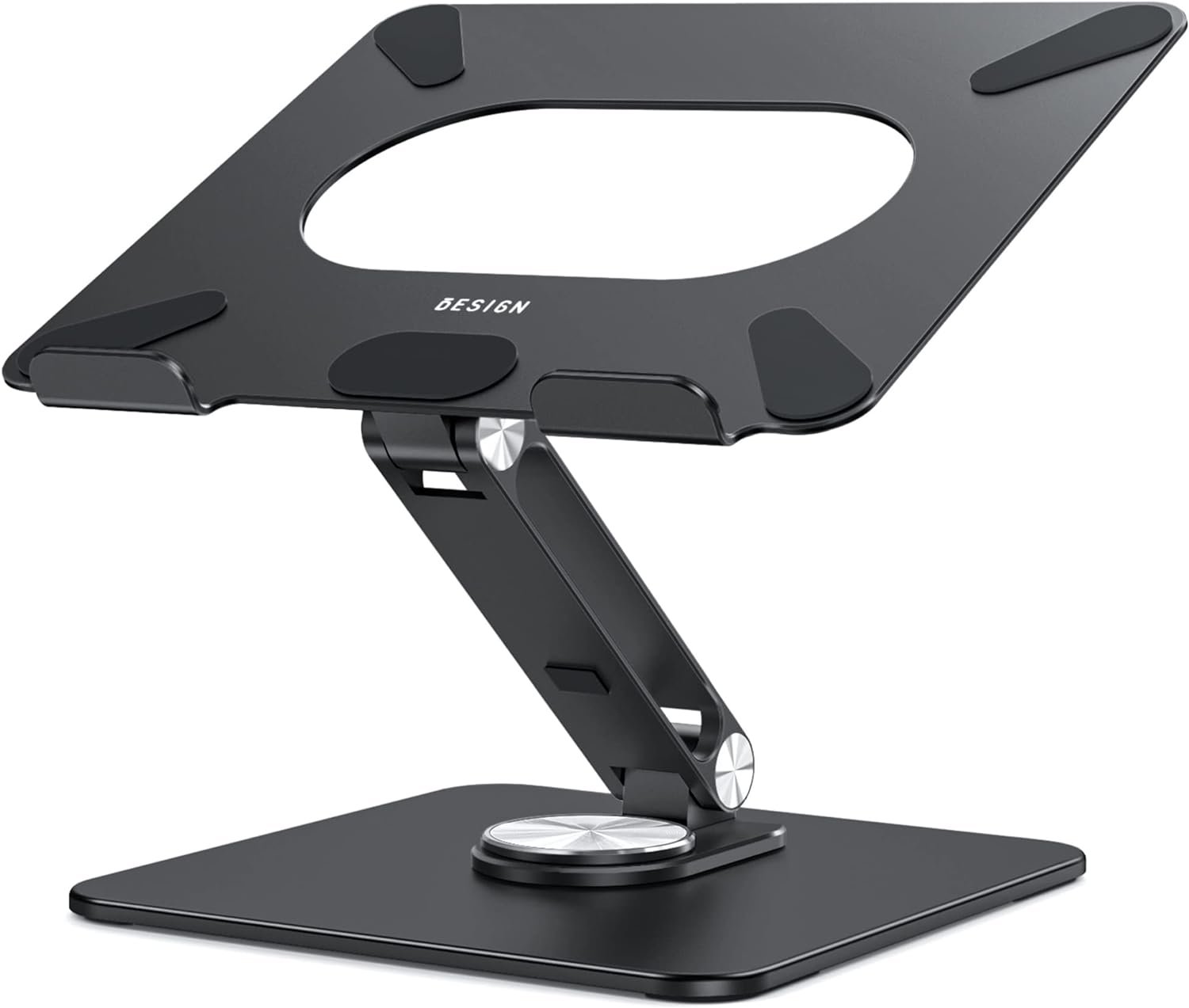 BESIGN LSX7 Laptop Stand with 360° Rotating Base, Ergonomic Adjustable Notebook Stand, Riser Holder Computer Stand Compatible with Air, Pro, Dell, HP, Lenovo More 10-15.6 Laptops (Black)