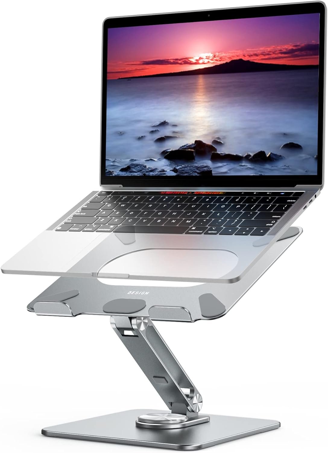 BESIGN LSX7 Laptop Stand with 360° Rotating Base, Ergonomic Adjustable Notebook Stand, Riser Holder Computer Stand Compatible with Air, Pro, Dell, HP, Lenovo More 10-15.6 Laptops (Black)