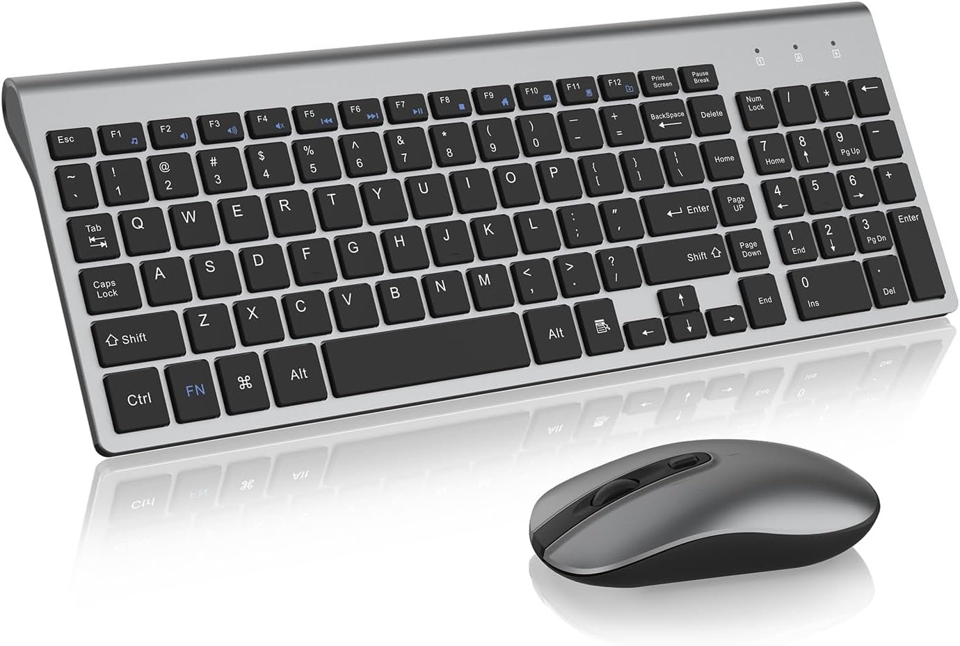 cimetech Wireless Keyboard and Mouse Combo, Compact Full Size Wireless Computer Keyboard and Mouse Set 2.4G Ultra-Thin Sleek Design for Windows, Computer, Desktop, PC, Notebook, Laptop - Grey