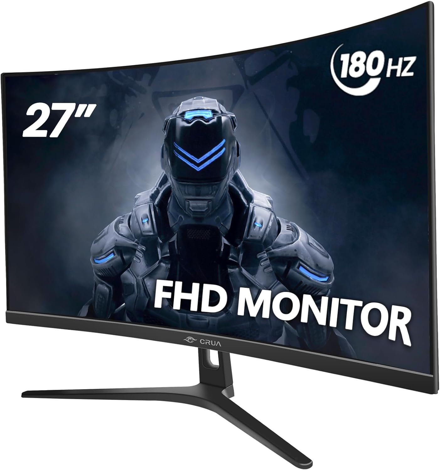 CRUA 27 144Hz/180Hz Curved Gaming Monitor, FHD 1080P VA Screen 1800R Computer Monitors, 1ms(GTG) with FreeSync, Low Motion Blur, DisplayPort, HDMI, Support Wall Mount Install- Black