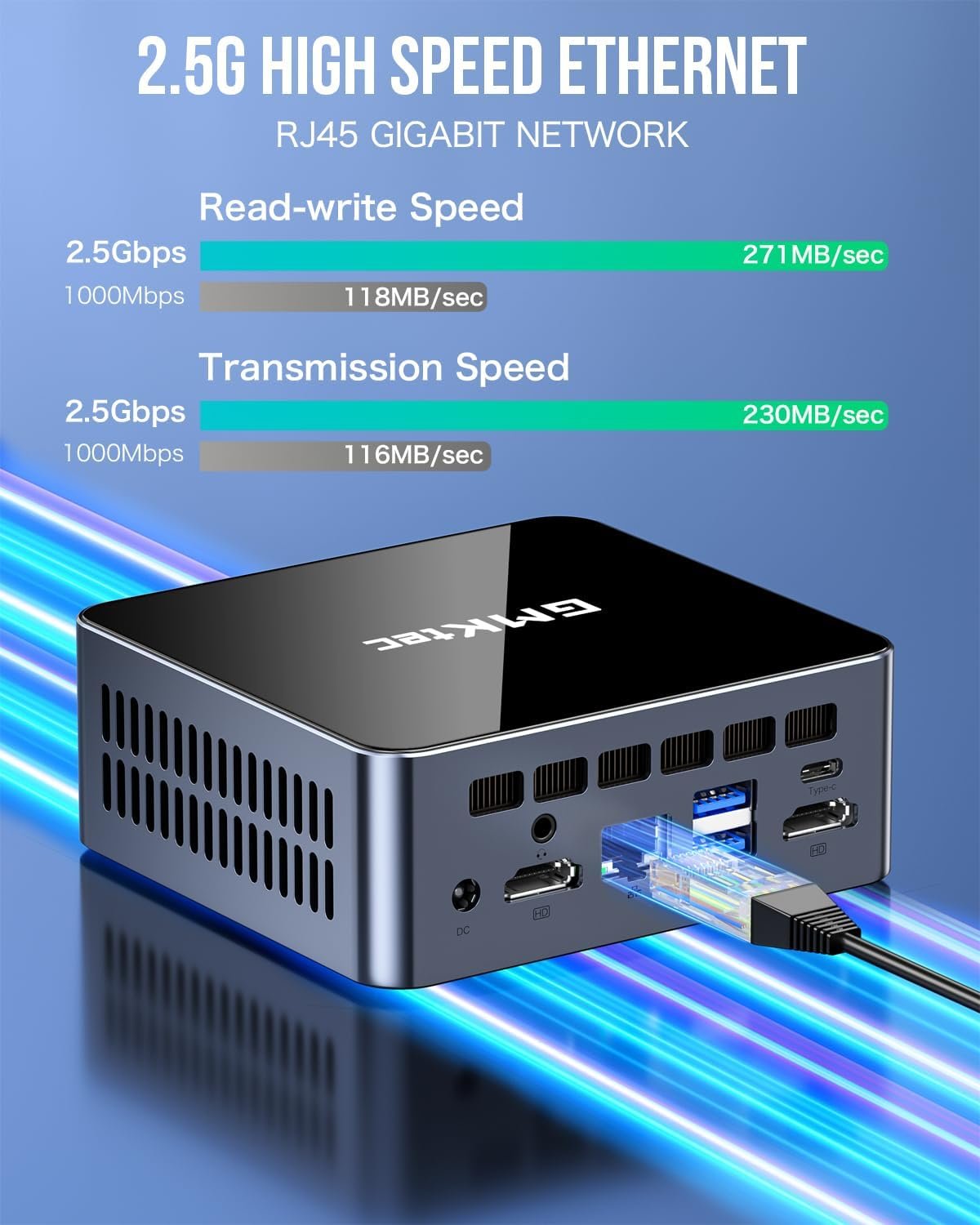 GMKtec Mini PC Windows 11 Pro Intel Core i7-11390H (Turbo 5.0 GHz) 1TB SSD 16GB DDR4, Desktop Mini Computers WiFi 6, USB3.2, BT 5.2, DP, HDMI, RJ45 2.5G