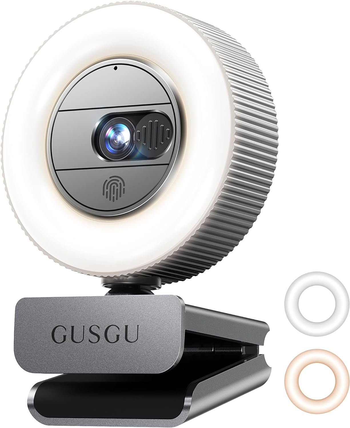 GUSGU G910 1440P Quad HD Webcam for PC, with Microphone  Light  Privacy Cover, Web Camera for Desktop Computer/Laptop/MacBook, USB Streaming Camera