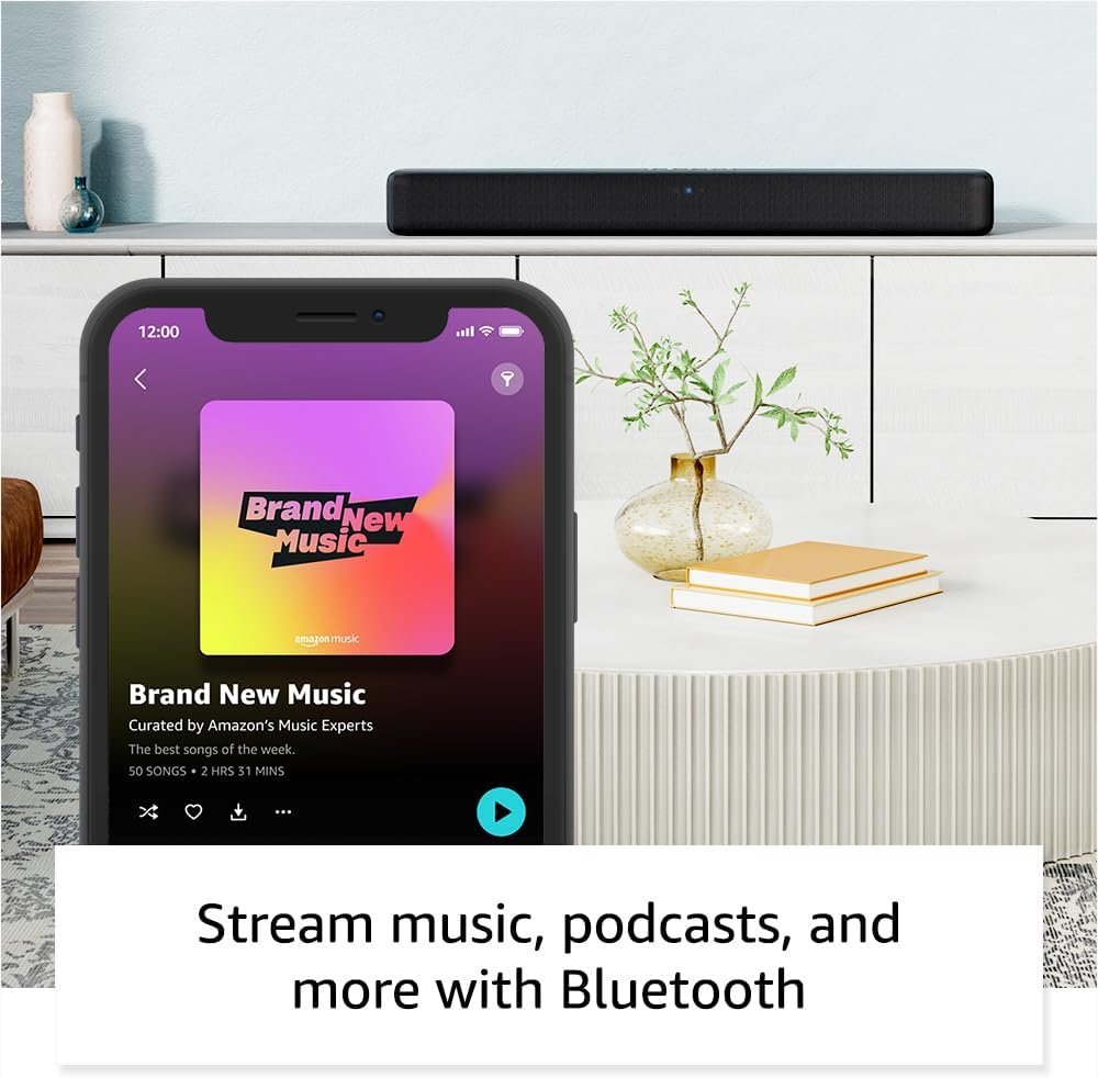 Introducing Amazon Fire TV Soundbar, 2.0 speaker with DTS Virtual:X and Dolby Audio, Bluetooth connectivity