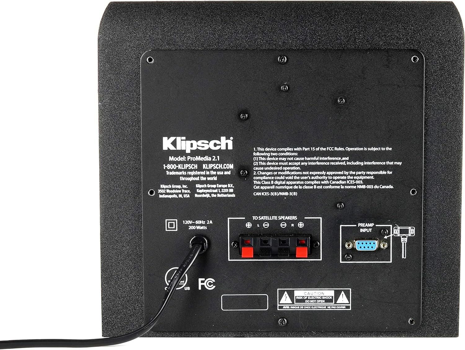 Klipsch ProMedia 2.1 THX Certified Computer Speaker System (Black)