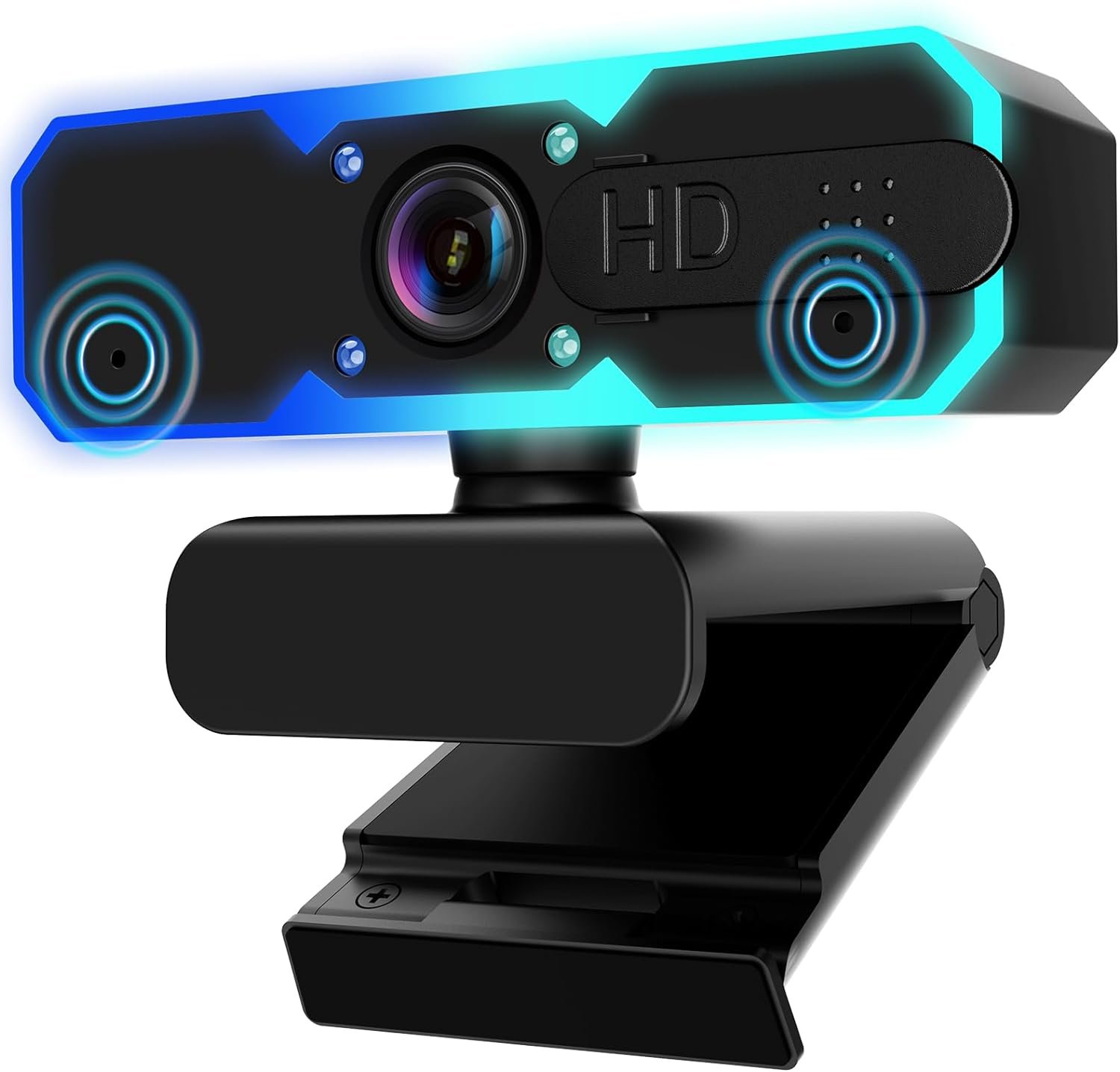 NBPOWER 1080P 60FPS Streaming Camera Webcam with Microphone and Fill RGB Light,Autofocus,Work with Laptop/Desktop Computer/Winsdows/Mac OS/PC Computer for Camera