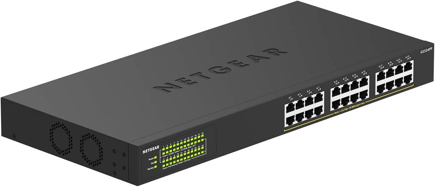 NETGEAR 8-Port Gigabit Ethernet Unmanaged PoE+ Switch (GS308PP) - with 8 x PoE+ @ 83W, Desktop or Wall Mount