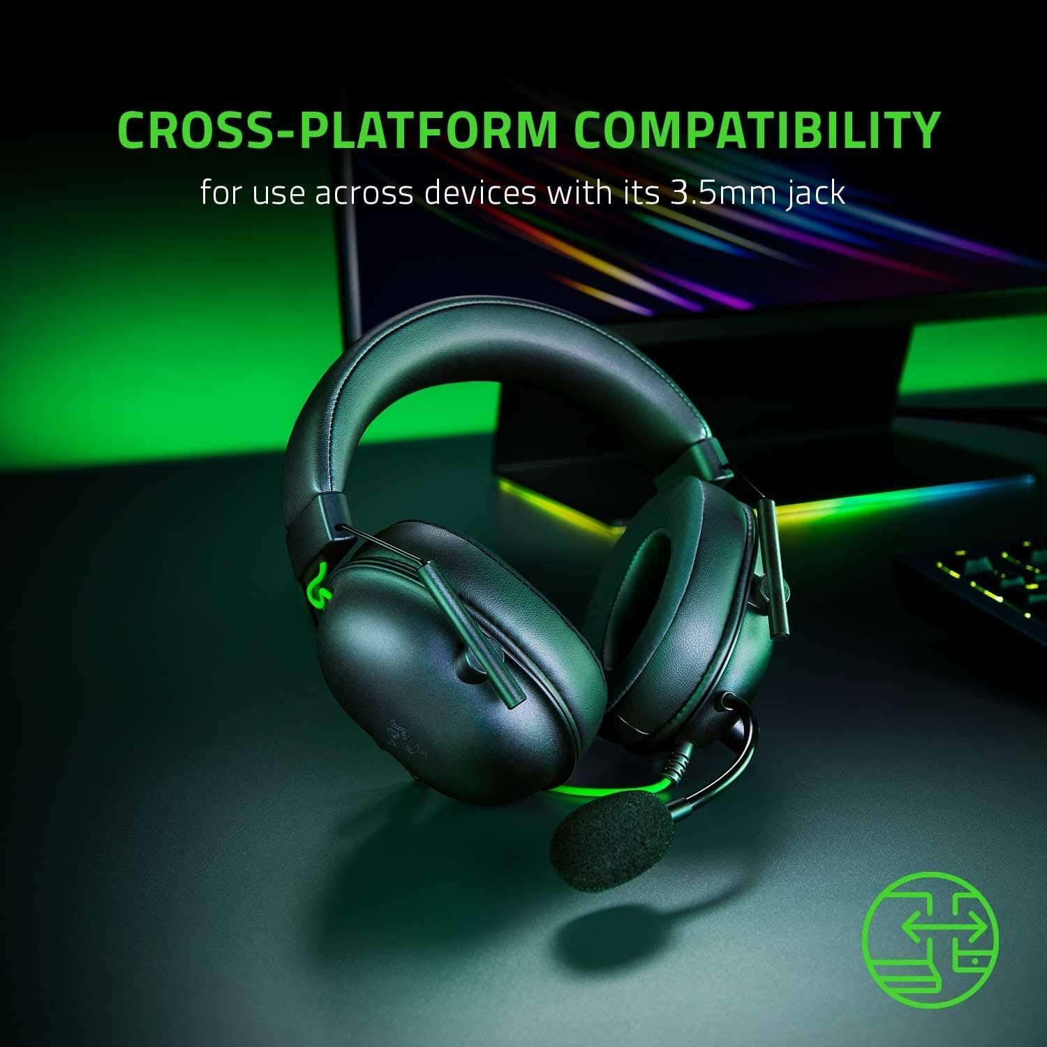 Razer BlackShark V2 X Gaming Headset: 7.1 Surround Sound - 50mm Drivers - Memory Foam Cushion - For PC, PS4, PS5, Switch - 3.5mm Audio Jack - Black