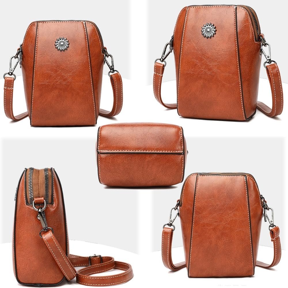 Retro All-Match Vertical Cellphone Bag,Small Leather Crossbody Purse for Women,The Happywind Purse Shouler Purse Handbag