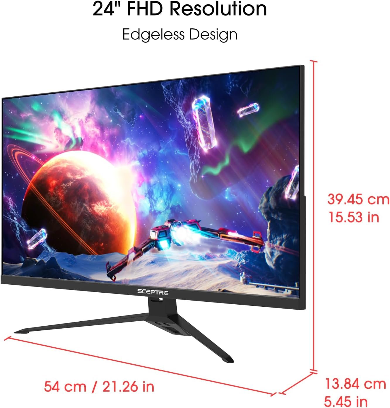 Sceptre IPS 24” Gaming Monitor 165Hz 144Hz Full HD (1920 x 1080) FreeSync Eye Care FPS RTS DisplayPort HDMI Build-in Speakers, Machine Black 2020 (E248B-FPT168),IPS 24 165Hz