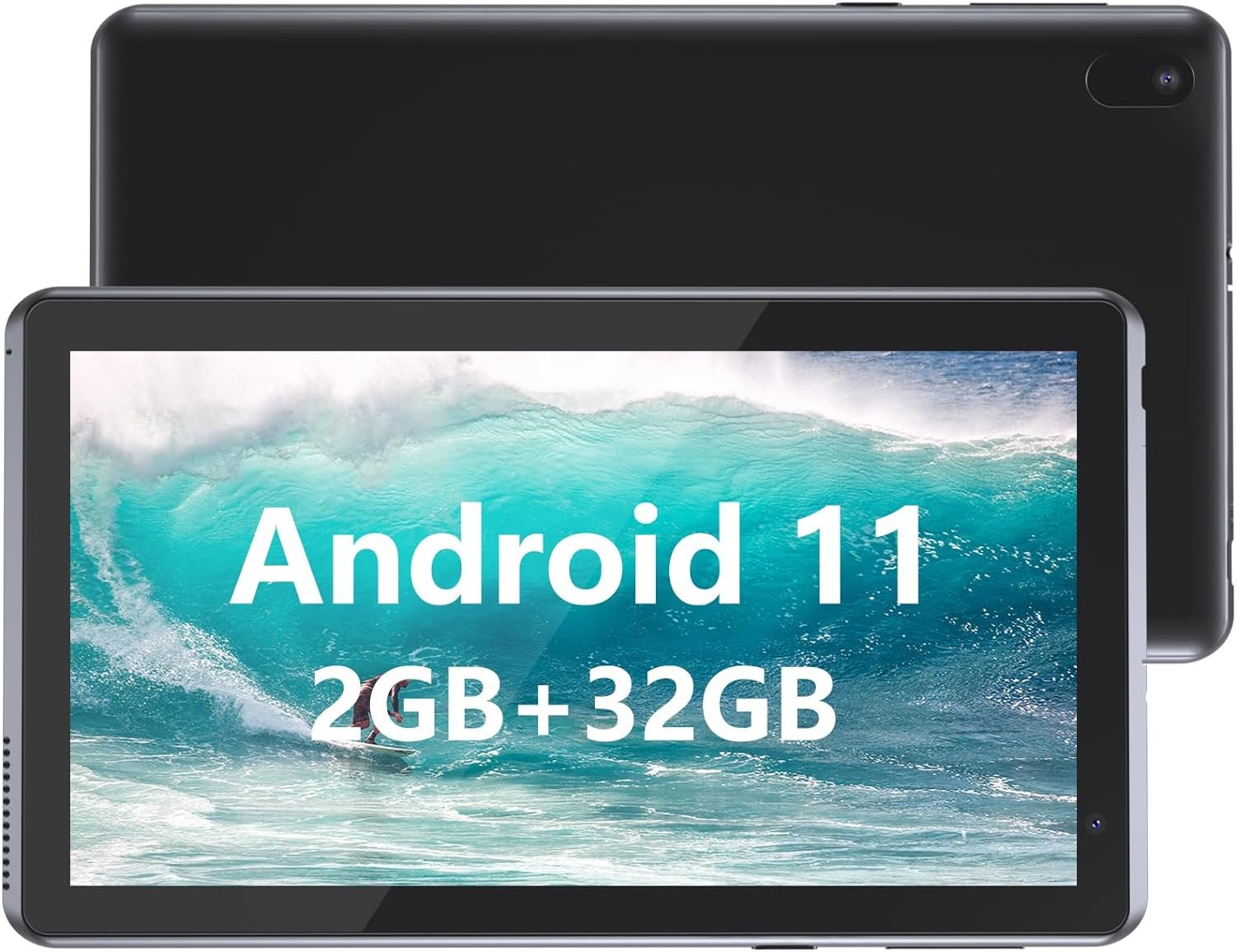 Tablet 7 inch Android 11.0 Tablet, 32GB ROM （1TB Expand）, Quad-Core, WiFi, GMS, Dual Camera, Educational, Games （Black）