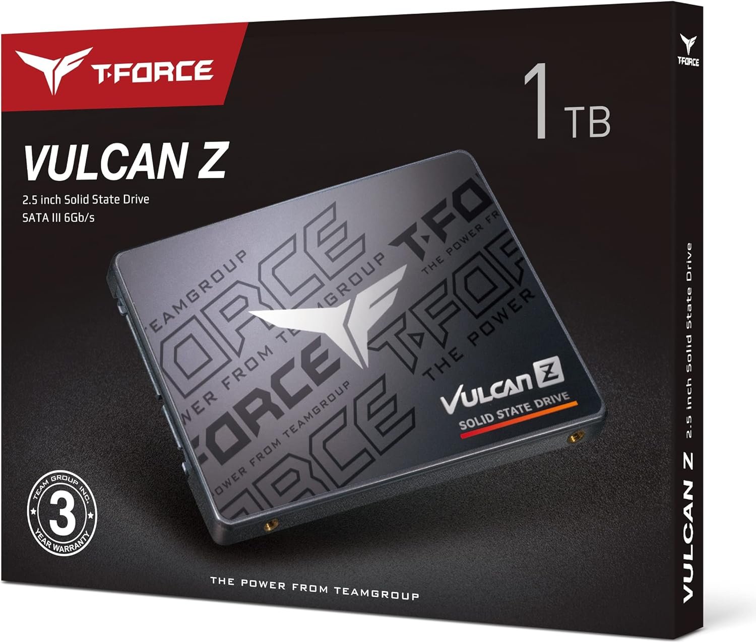 TEAMGROUP T-Force Vulcan Z 1TB SLC Cache 3D NAND TLC 2.5 Inch SATA III Internal Solid State Drive SSD (R/W Speed up to 550/500 MB/s) T253TZ001T0C101