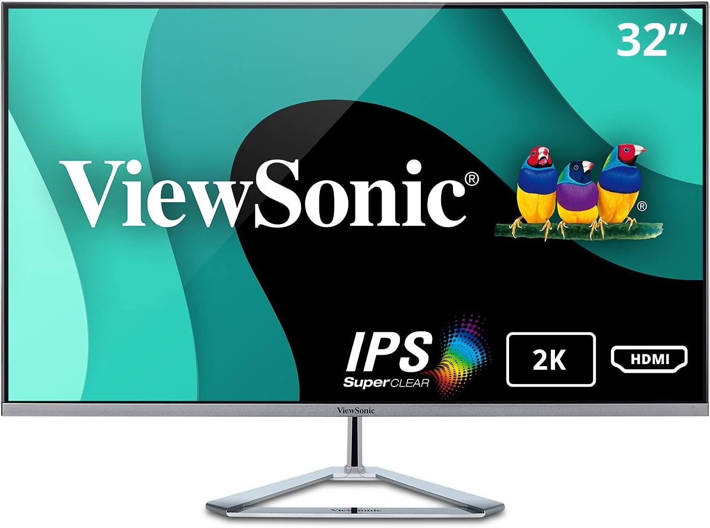 ViewSonic VX3276-MHD 32 Inch 1080p Widescreen IPS Monitor with Ultra-Thin Bezels, Screen Split Capability HDMI and DisplayPort