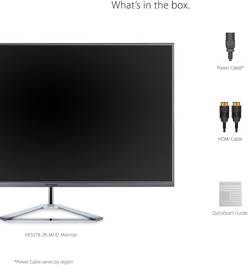 ViewSonic VX3276-MHD 32 Inch 1080p Widescreen IPS Monitor with Ultra-Thin Bezels, Screen Split Capability HDMI and DisplayPort