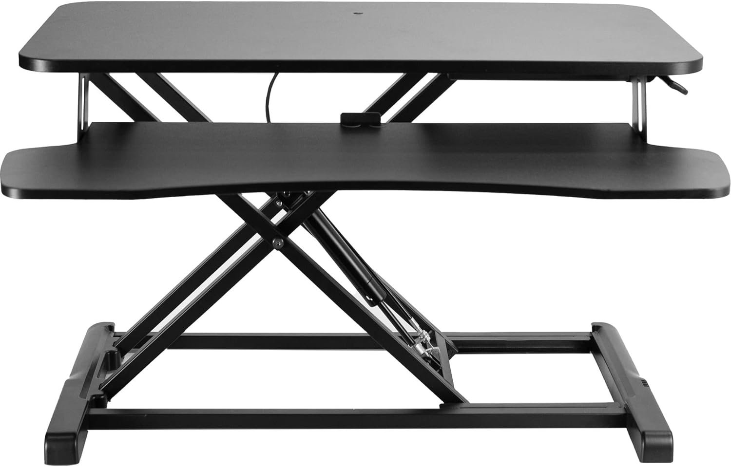 VIVO 32 inch Desk Converter, K Series, Height Adjustable Sit to Stand Riser, Dual Monitor and Laptop Workstation with Wide Keyboard Tray, Black, DESK-V000K