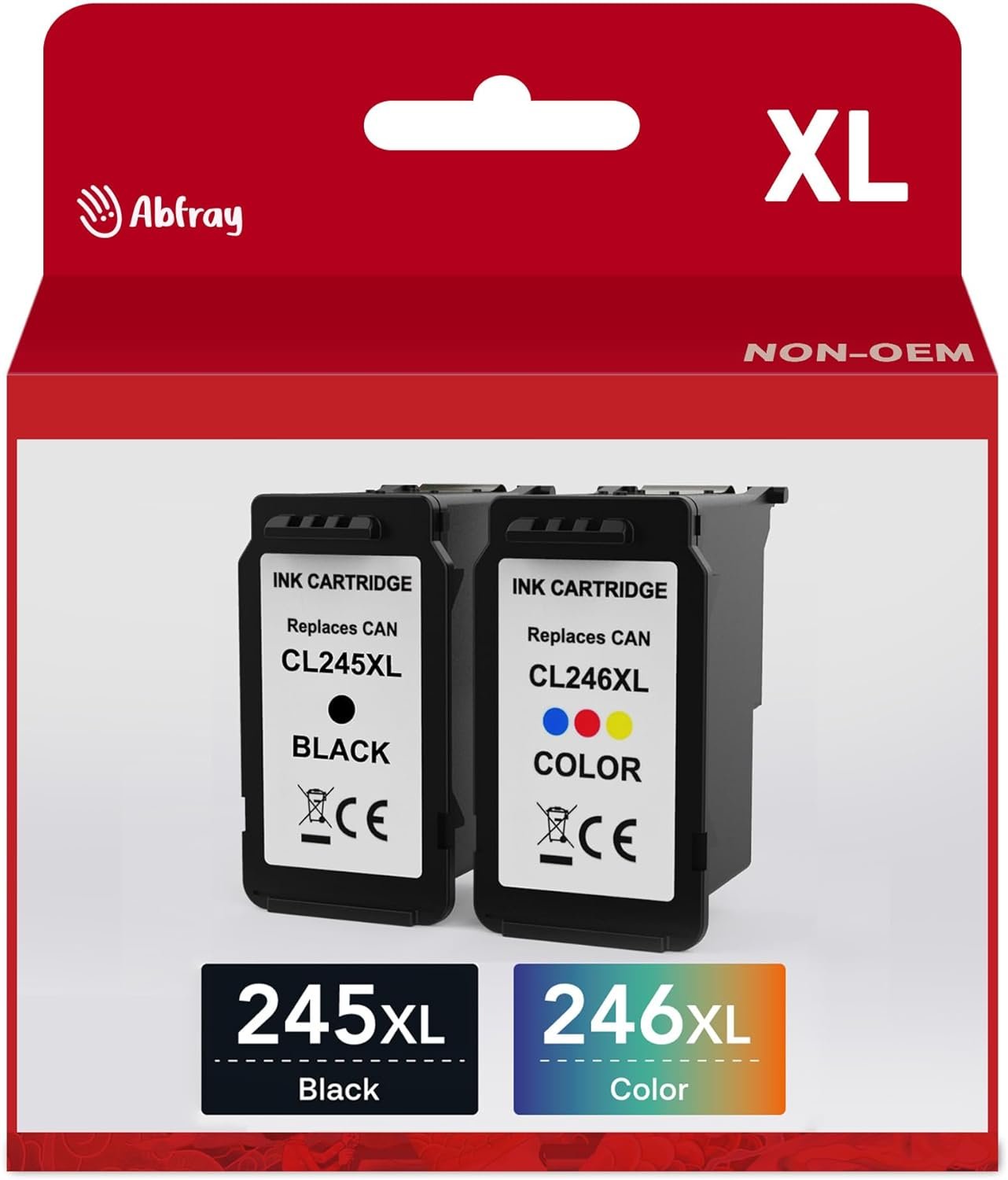 Abfray 245XL 246XL Ink Cartridge Combo Pack Remanufactured for Canon PG-245XL CL-246XL for PIXMA MG2420 MG2520 MG2522 MG2525 MG2920 MG2922 MG2924 MG3020 MG3022 MG3029 TR4520 1245 Printer