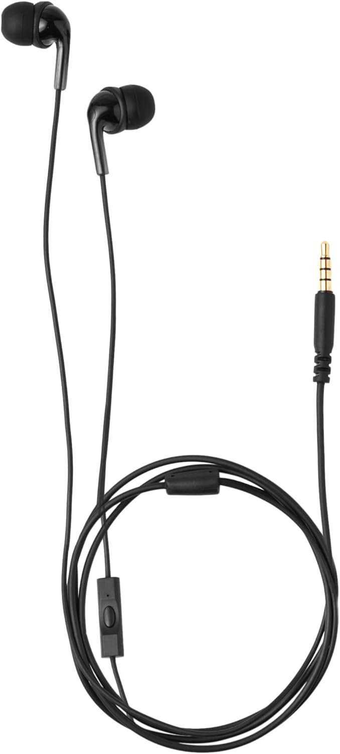 Amazon Basics In Ear Wired Headphones, Earbuds with Microphone No Wireless Technology, Black