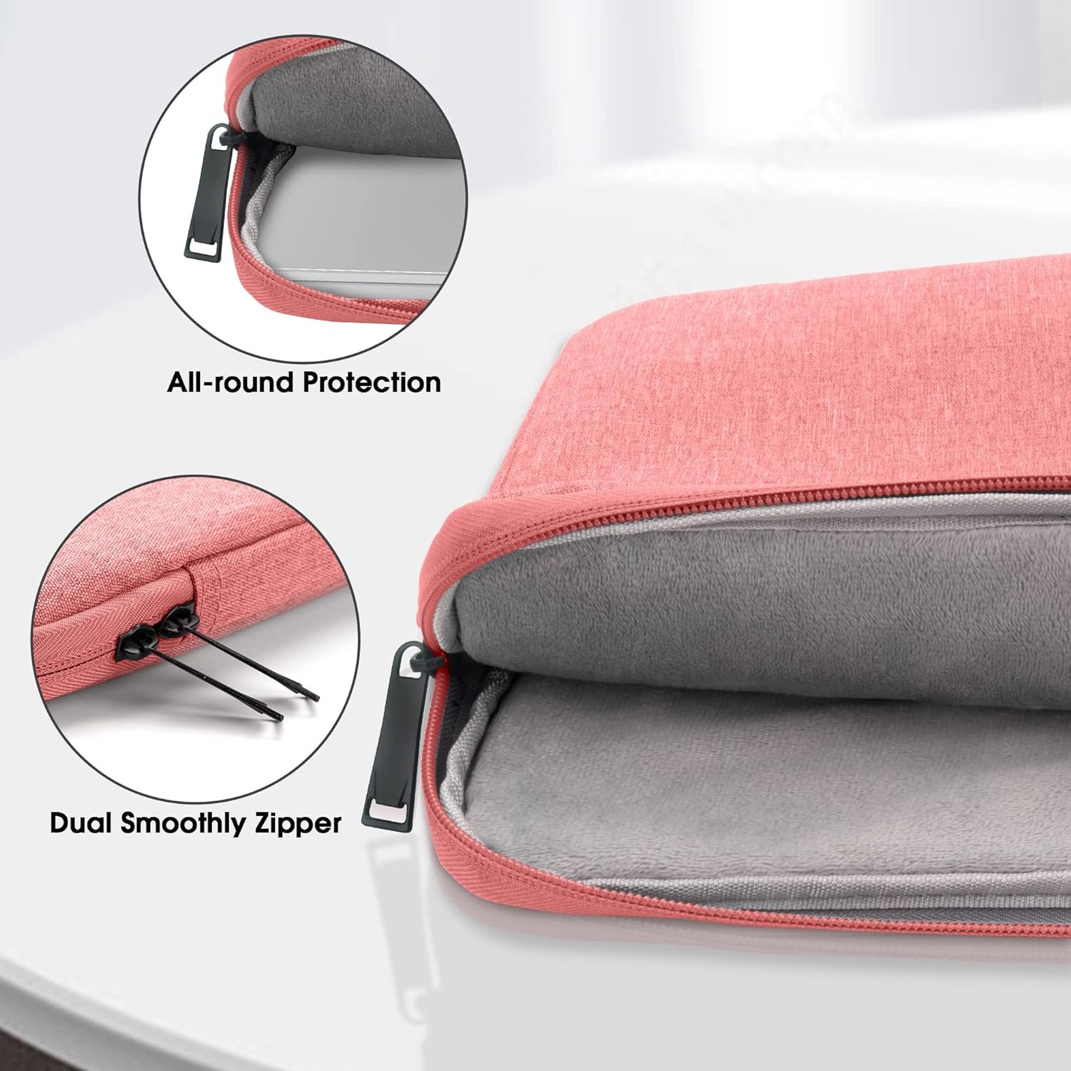 Arae Laptop Sleeve Bag Compatible with 13 inch MacBook Air Mac Pro M1 Surface Lenovo Dell HP Computer Bag Accessories Polyester Case with Pocket,Gray