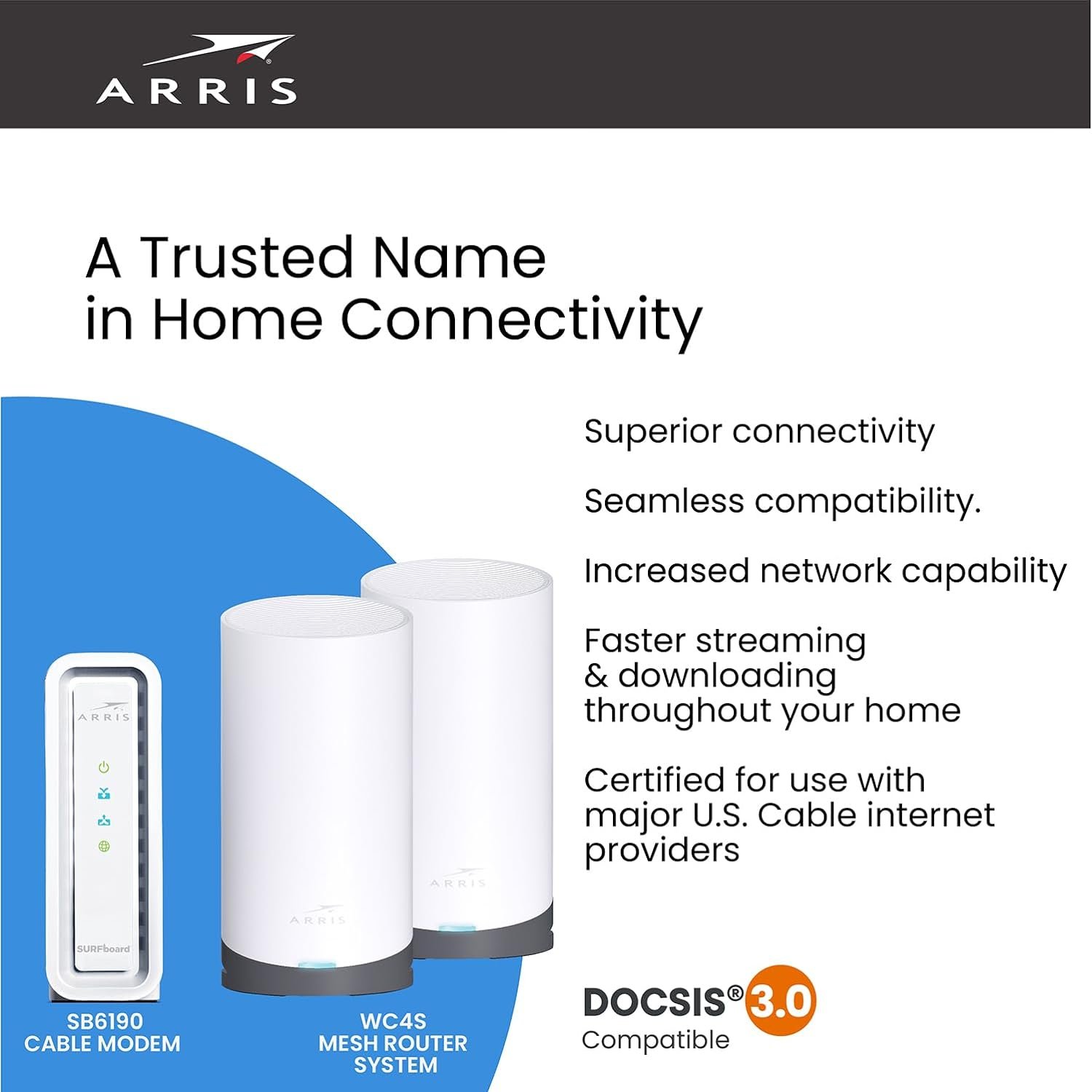 ARRIS® Surfboard® SB6190 Cable Modem, White