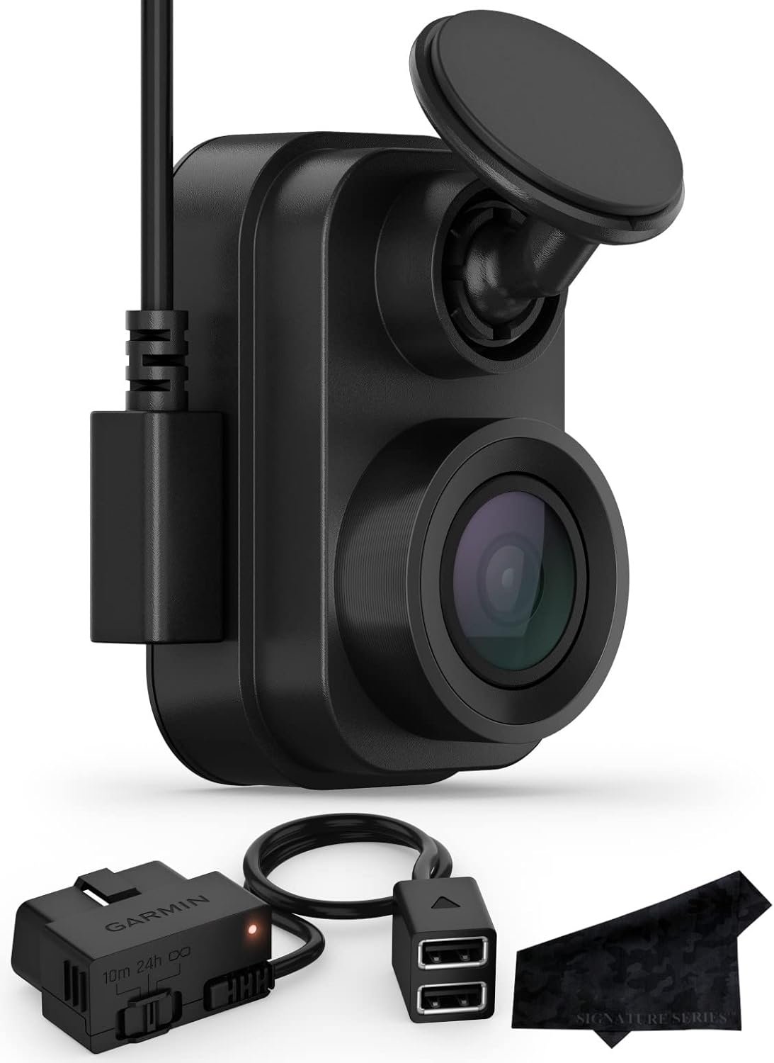 Garmin Dash Cam Mini 2, 1080p, 140-degree FOV, Incident Detection Recording and Signature Series Cloth