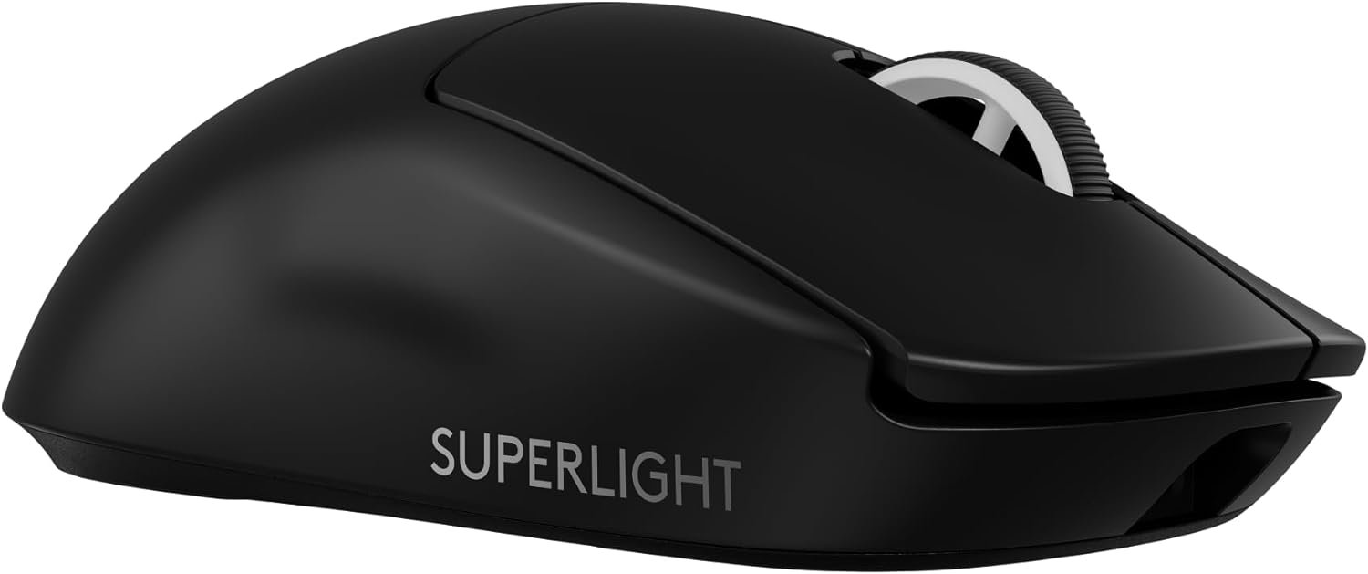 Logitech G PRO X SUPERLIGHT 2 LIGHTSPEED Wireless Gaming Mouse, 4K Polling, Lightweight, LIGHTFORCE Hybrid Switches, HERO 2 Sensor, 32,000 DPI, 5 Programmable Buttons, USB-C Charging, PC  Mac - Black