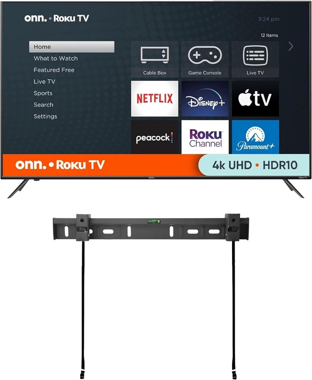 ONN 32-inch Roku Smart TV LED + Free Wall Mount with Wi-Fi Connectivity and Mobile App | Flat Screen TV Compatible with Apple Home Kit | Alexa and Google Assistant (Renewed)