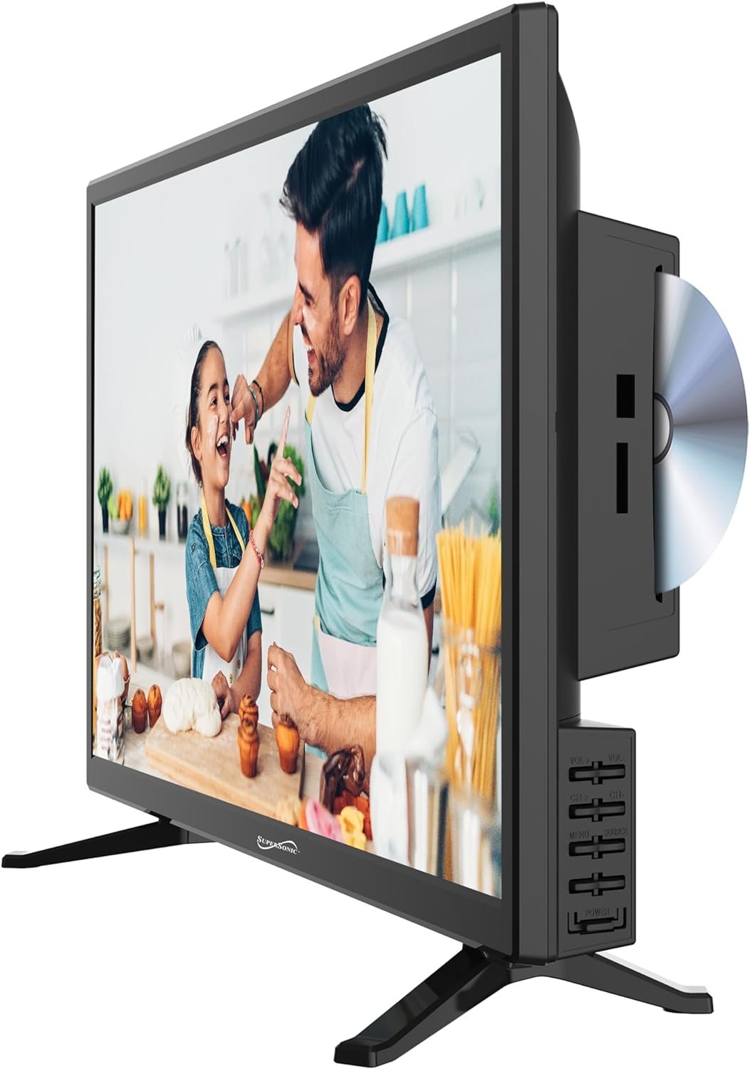 Supersonic SC-1912 19-Inch LED HDTV with 1080p Picture Quality, Built-in DVD Player, HDMI, USB, PC Monitor Capability, and AC/DC Compatibility - Ideal for RVs  Kitchens