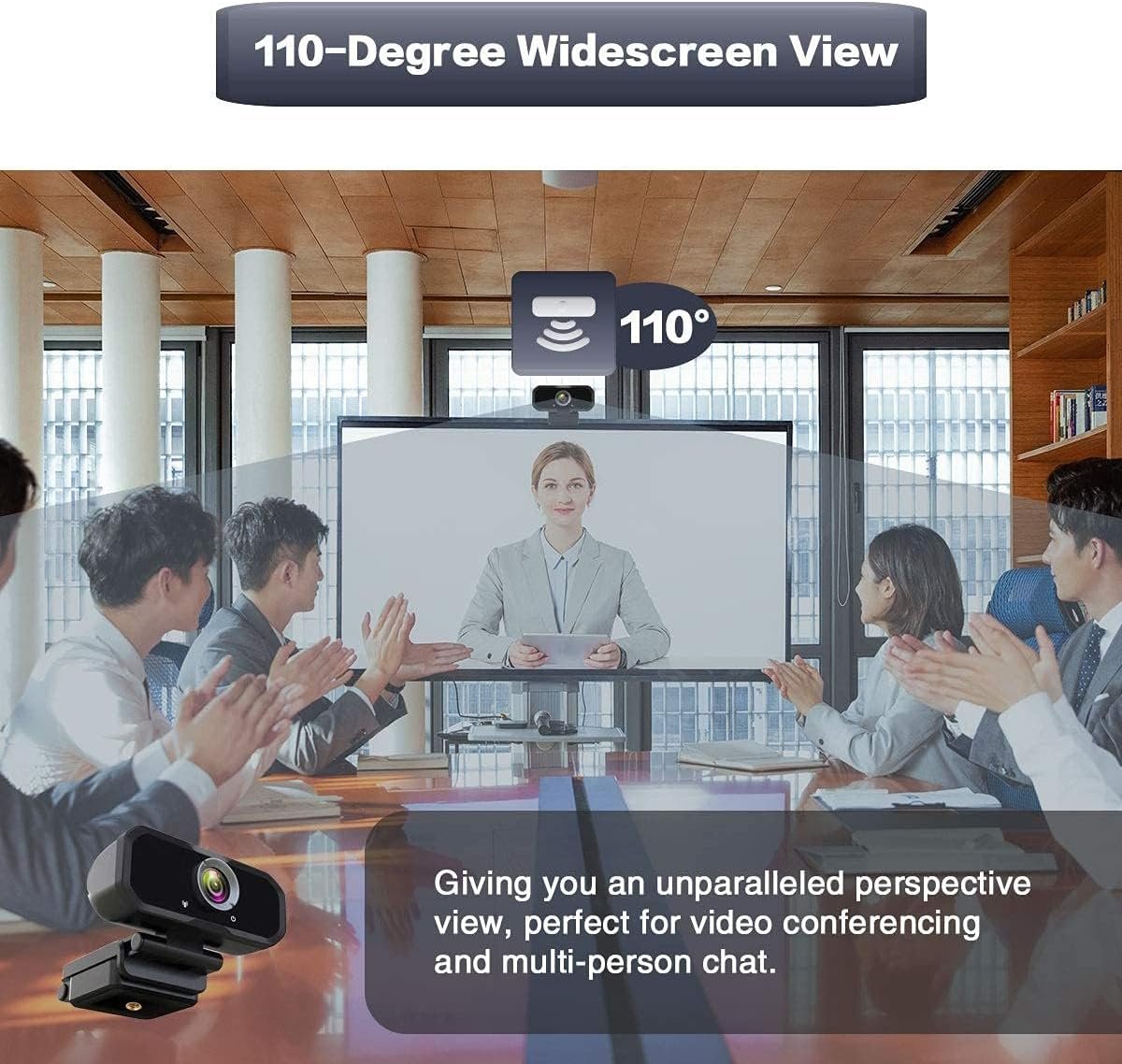 Webcam 1080p HD Computer Camera - Microphone Laptop USB PC Webcam with Privacy Shutter and Tripod Stand, 110 Degree Live Streaming Widescreen Recording Pro Video Web Camera for Calling, Conferencing