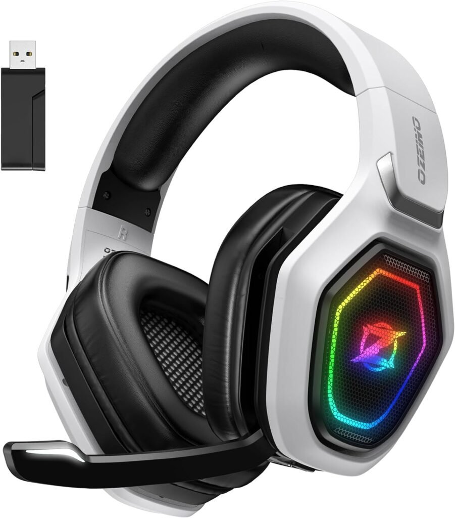 2.4GHz Wireless Gaming Headset for PC, PS5, PS4 - Lossless Audio USB  Type-C Ultra Stable Gaming Headphones with Flip Microphone, 30-Hr Battery Gamer Headset for Switch, Laptop, Mobile, Mac