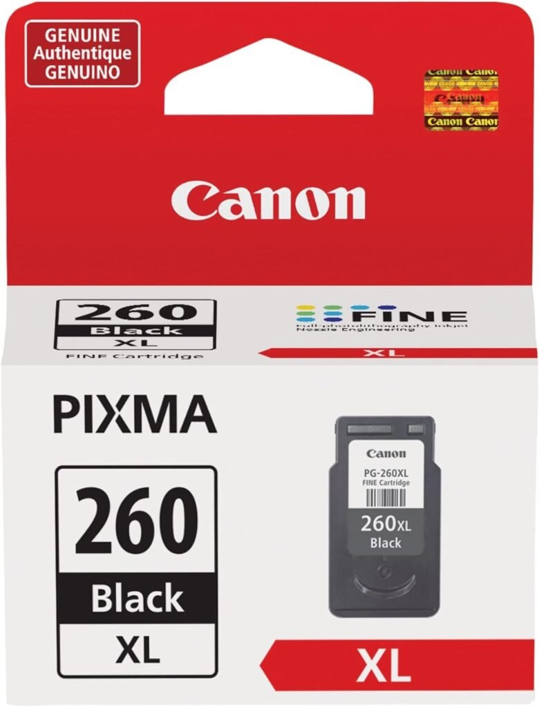 Canon PG-260Xl Black Ink Cartridge, Compatible to Printer TR7020, TS6420, and TS5320