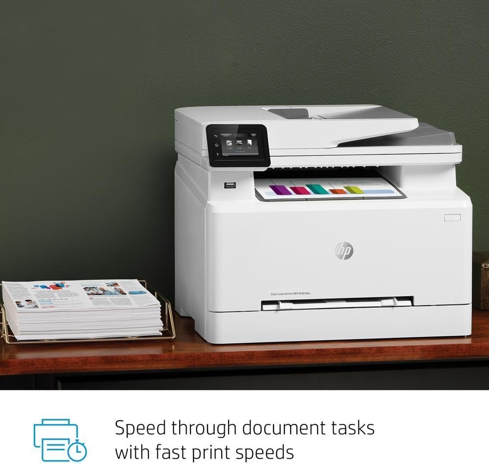 HP Color LaserJet Pro M283fdw Wireless All-in-One Laser Printer, Remote Mobile Print, Scan  Copy, Duplex Printing, Works with Alexa (7KW75A), White