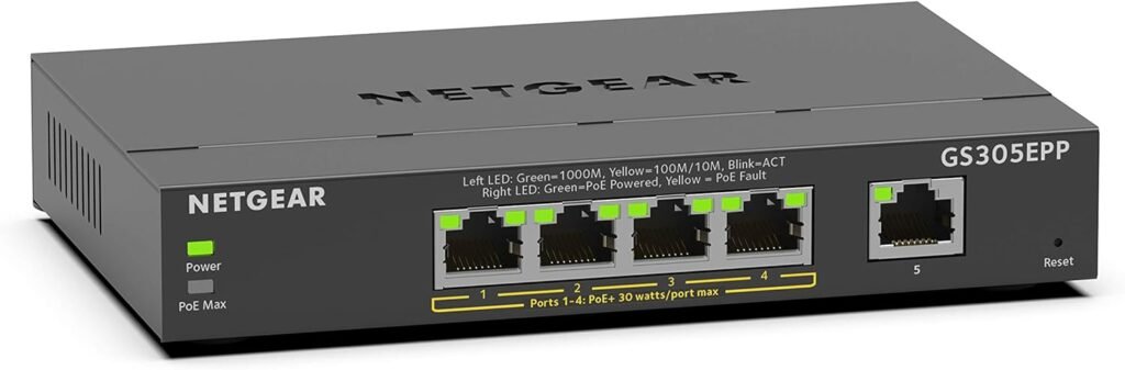 NETGEAR 8 Port PoE Gigabit Ethernet Plus Switch (GS308EP) - with 8 x PoE+ @ 62W, Desktop or Wall Mount